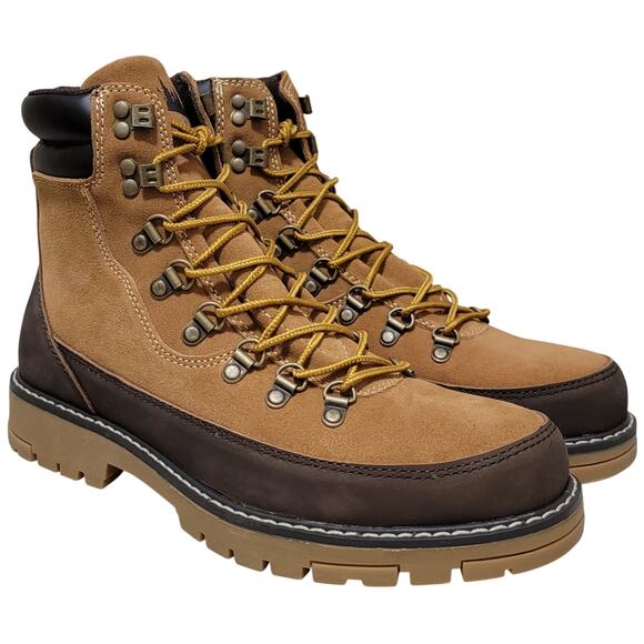 Men's Combat Hiking Ankle Boots Size US 8.5M Tan Brown Leather Territory Dunes - Picture 1 of 5